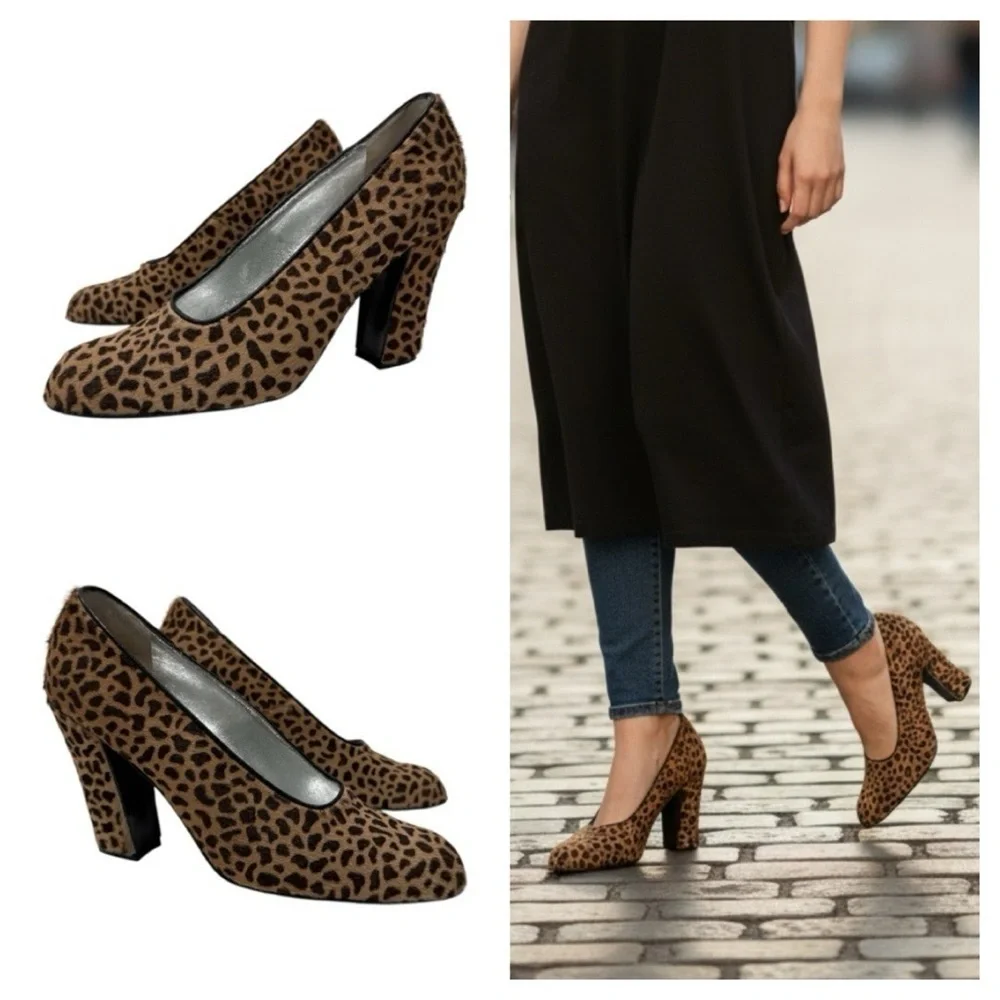 THIERRY MUGLER leopard print shoes size 8.5